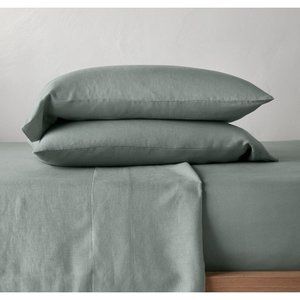 Casaluna California King well-Being Hemp Sheet Ser Green